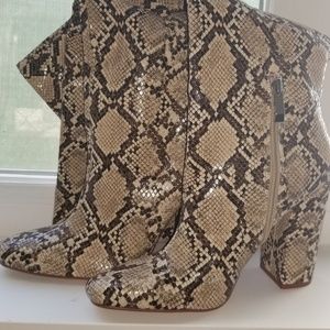 Snakeskin Knee-high Boots